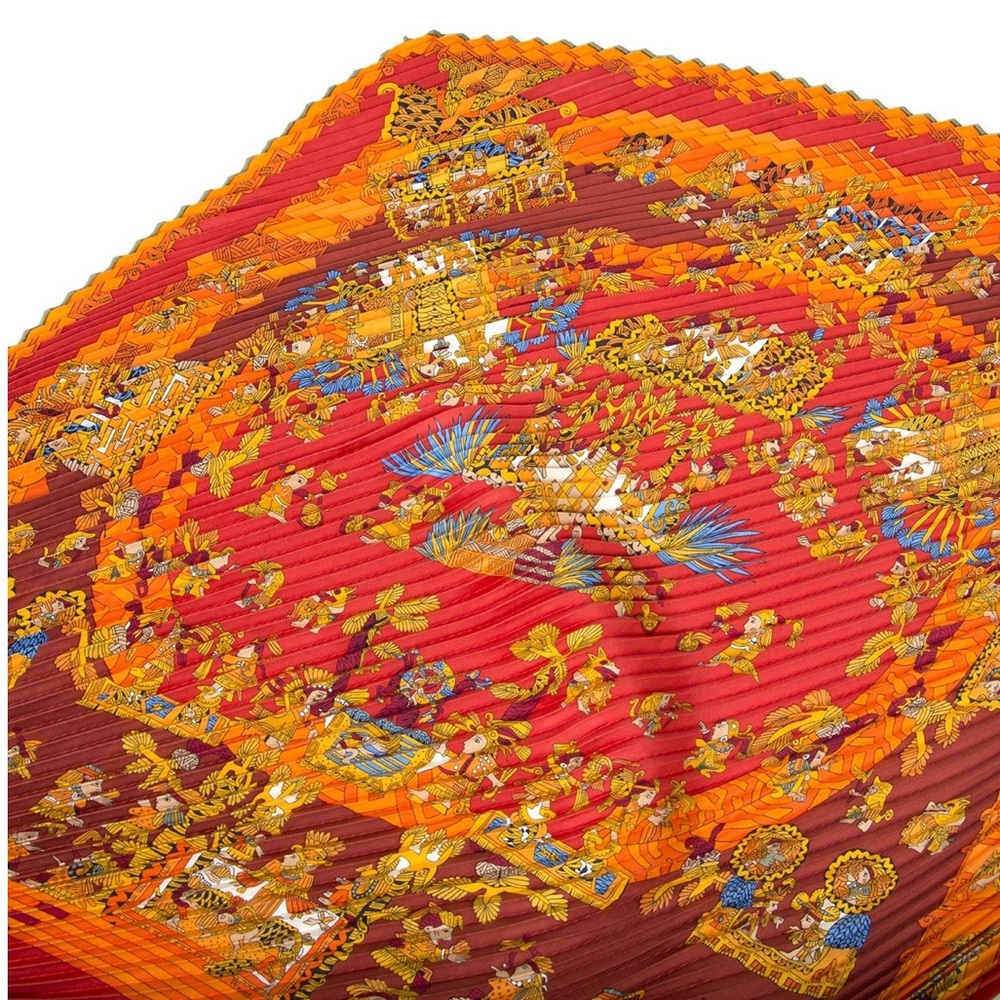 SOLD ✅ Hermès Astres et Soleils silk Pleated scarf - Picture 8 of 8